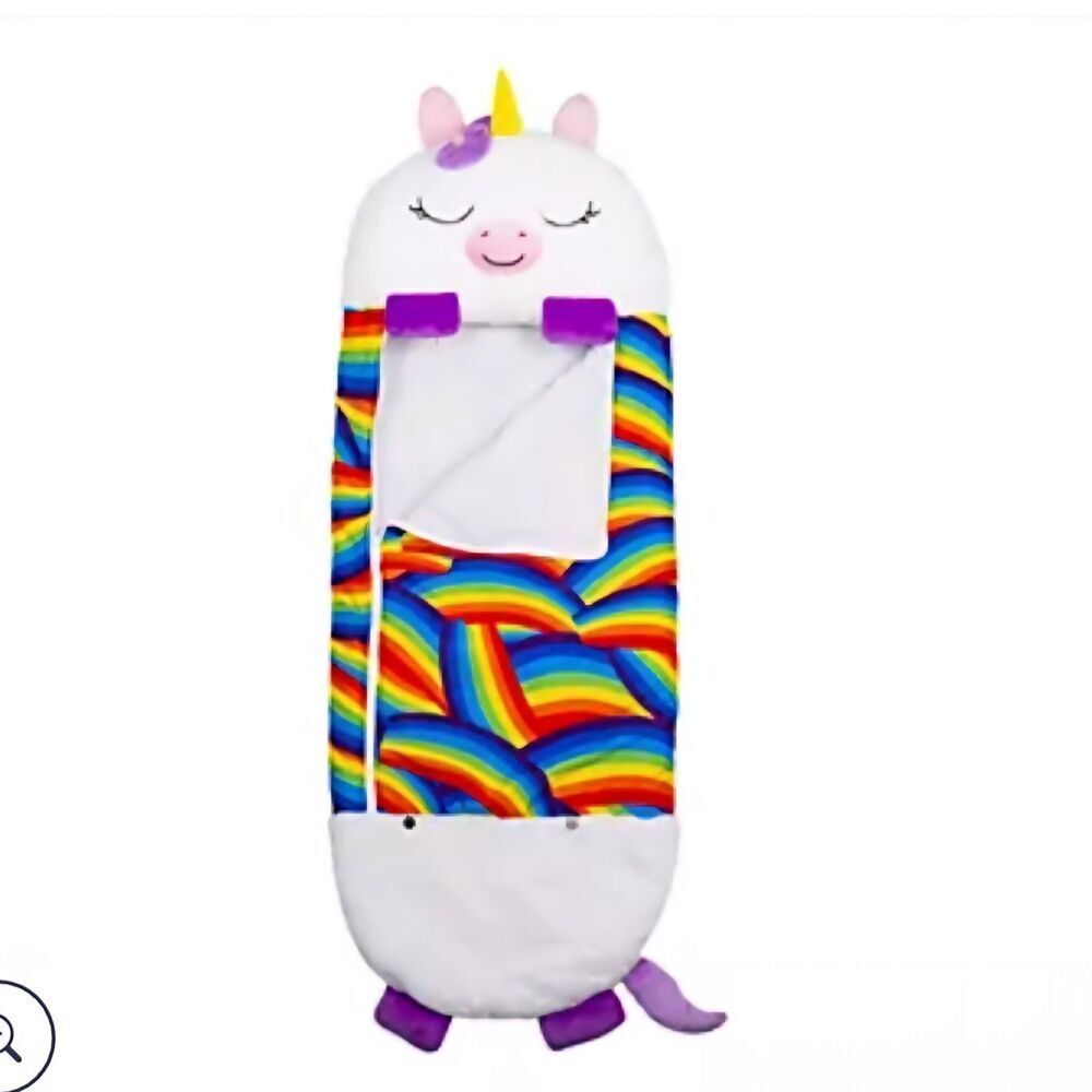 Happy Nappers Rainbow Unicorn Sleeping Bag Sleep Sack White Plush Pillow Whimsy
